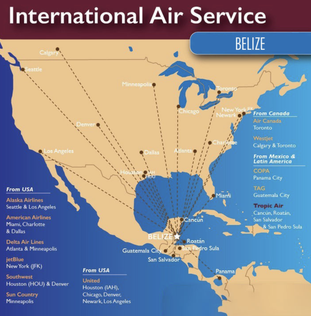 Flights from the United States to Belize 